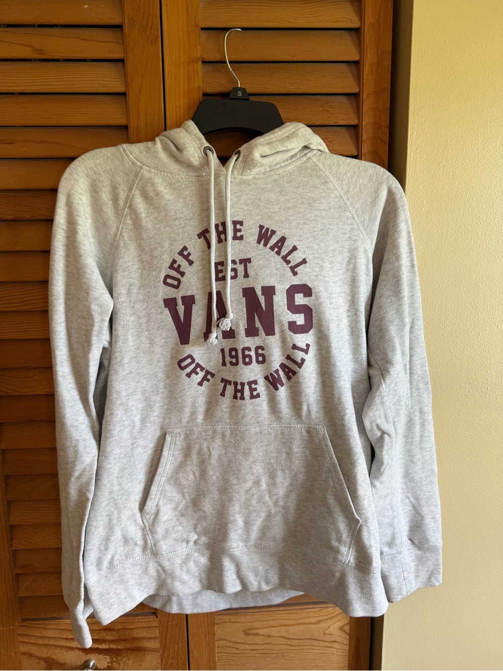 Vans Gray Hoodie Sweatshirt with Maroon Logo